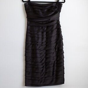 Calvin Klein black tiered ruffle mini dress-4